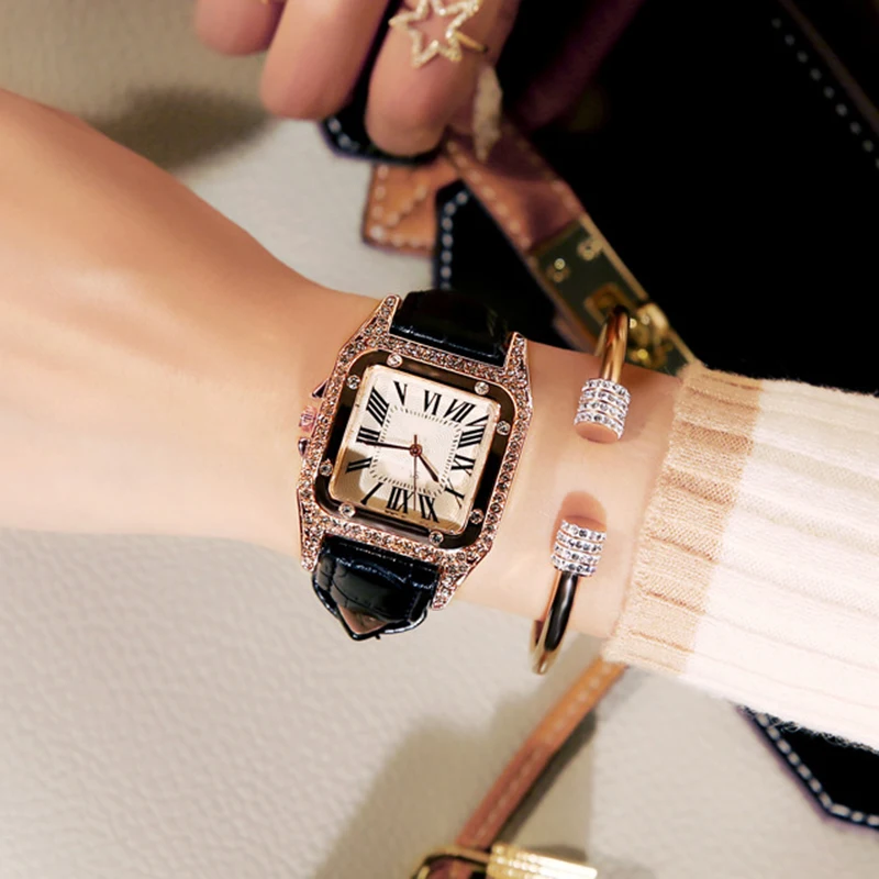 Топ бренд квадратный женский браслет часы Женское платье женские кварцевые часы наручные часы Relogio Feminino Montre Femme