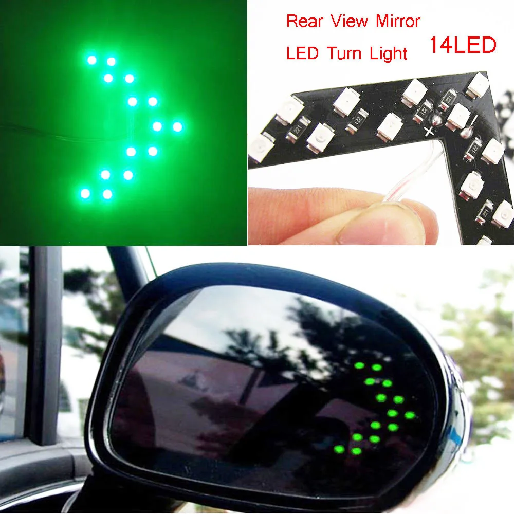 Новинка 2019 14 SMD светодиодный индикатор со стрелкой для зеркала заднего вида