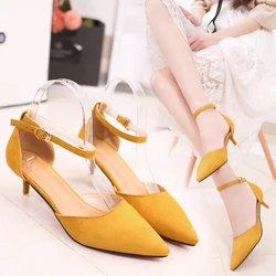 Cremulen 2019 Summer New Style Women Fashion Med Heel Shoes Buckle Strap Sandals Single Shoes Sexy Lady Cremulen 2019 Summer New Style Women Fashion Med Heel Shoes Buckle Strap Sandals Single Shoes Sexy Lady