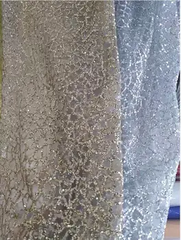 

Wholesale plaid sequins French mesh Nigeria lace 0505 African lace fashion fabric clothing sewing mesh material