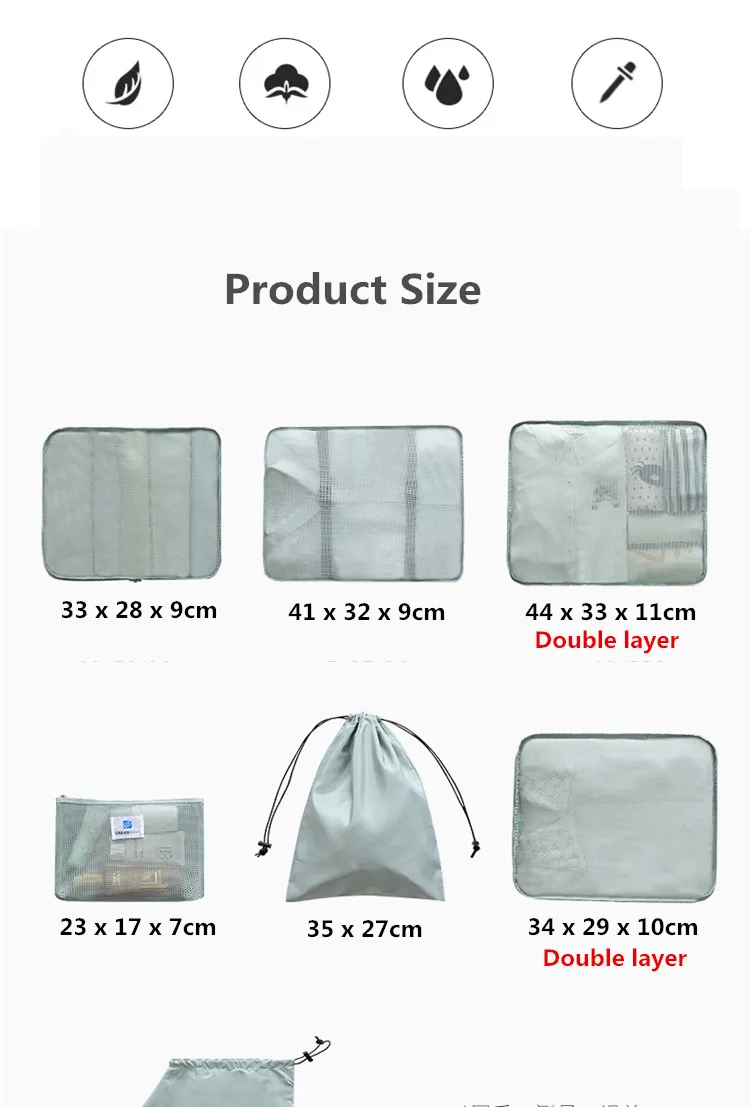 7 шт./компл. женские дорожные сумки наборы мягкая упаковка куб сумка для хранения портативная одежда обувь сортировочный Органайзер сумка
