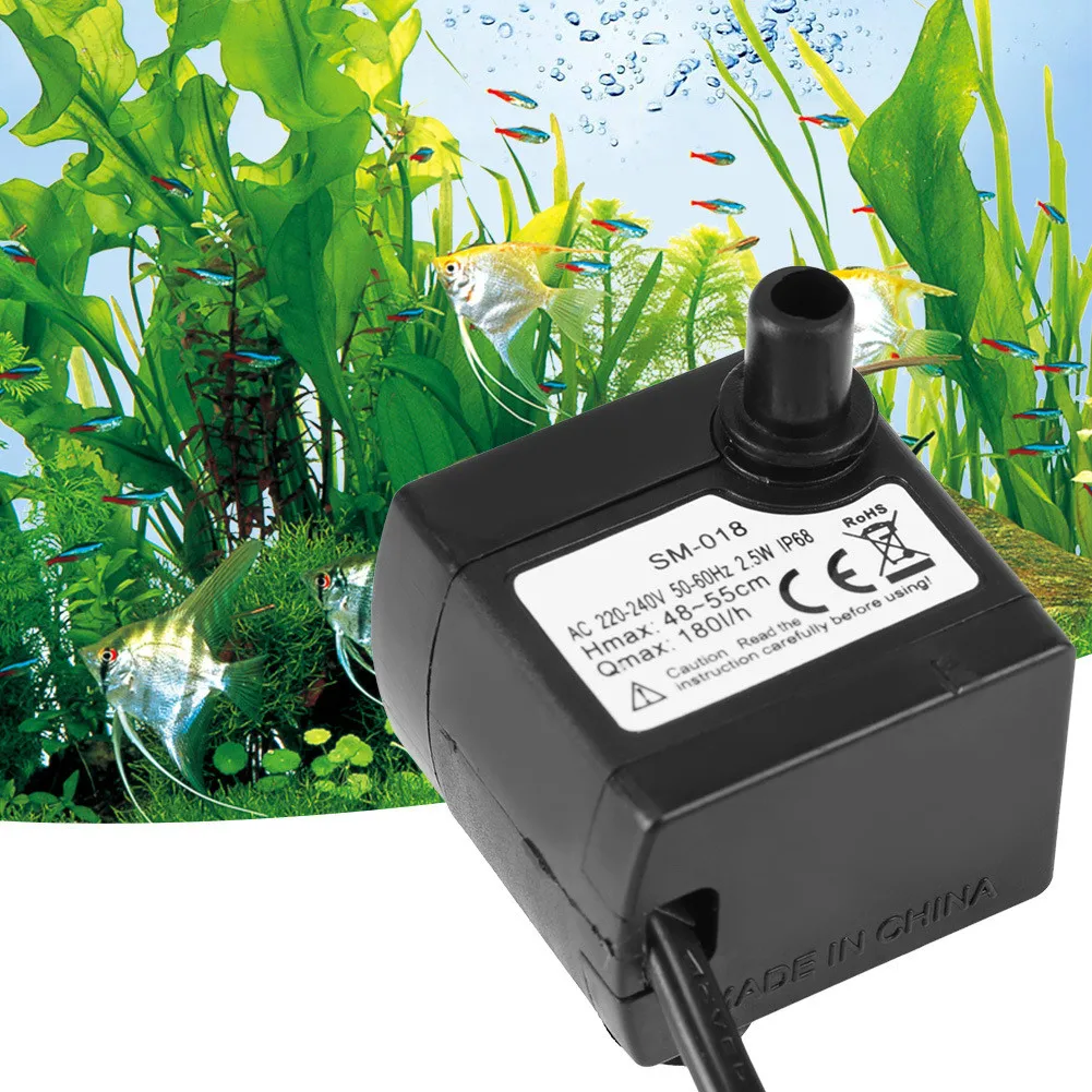 

New Submersible Water Pump 220V 2.5W Aquarium Sucking Aeration Pump Round Fountain Pump Filter Fish Pond Aquarium