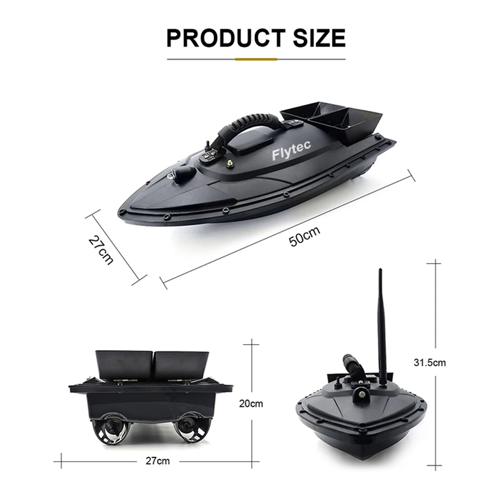 Flytec 2011-5 Fishing Tool Smart RC Bait Boat Toy Digital Automatic Frequency Modulation Remote Radio Control Device Fish Toys