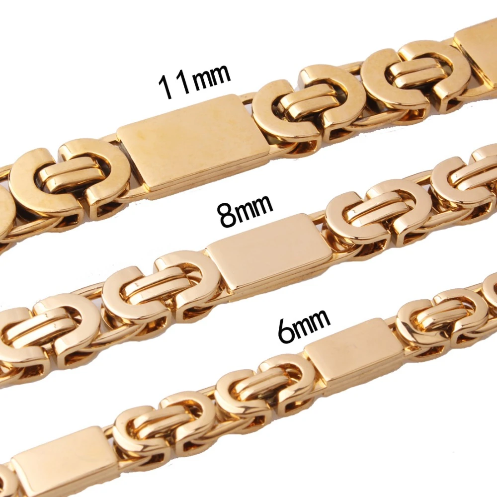 6/8/11mm Fashion Stainless Steel Byzantine Chain Men Women Necklace Or Bracelet