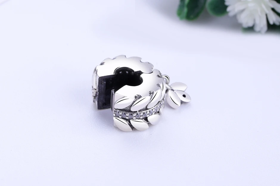 Талисманы 925 пробы серебро Fit Pandora фиксатор браслета клип хрустальные бусины для изготовления ювелирных изделий Зерна Энергии