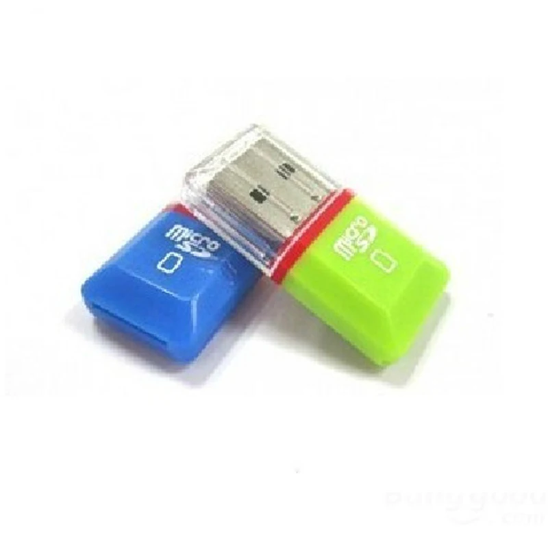 Портативный, цвета леденцов Мини Размер алмаз USB 2,0 Hi-speed Micro SD SDHC TF кард-ридер Поддержка 128 МБ-32 Гб отправлено в случайном порядке