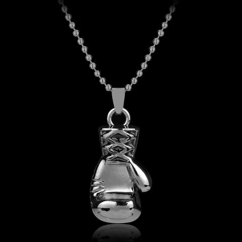 Men Necklace&Pendant Dorming Stainless Chain Pair Boxing Glove Chain Pendants Necklace Sport Fitness Jewelry Gift