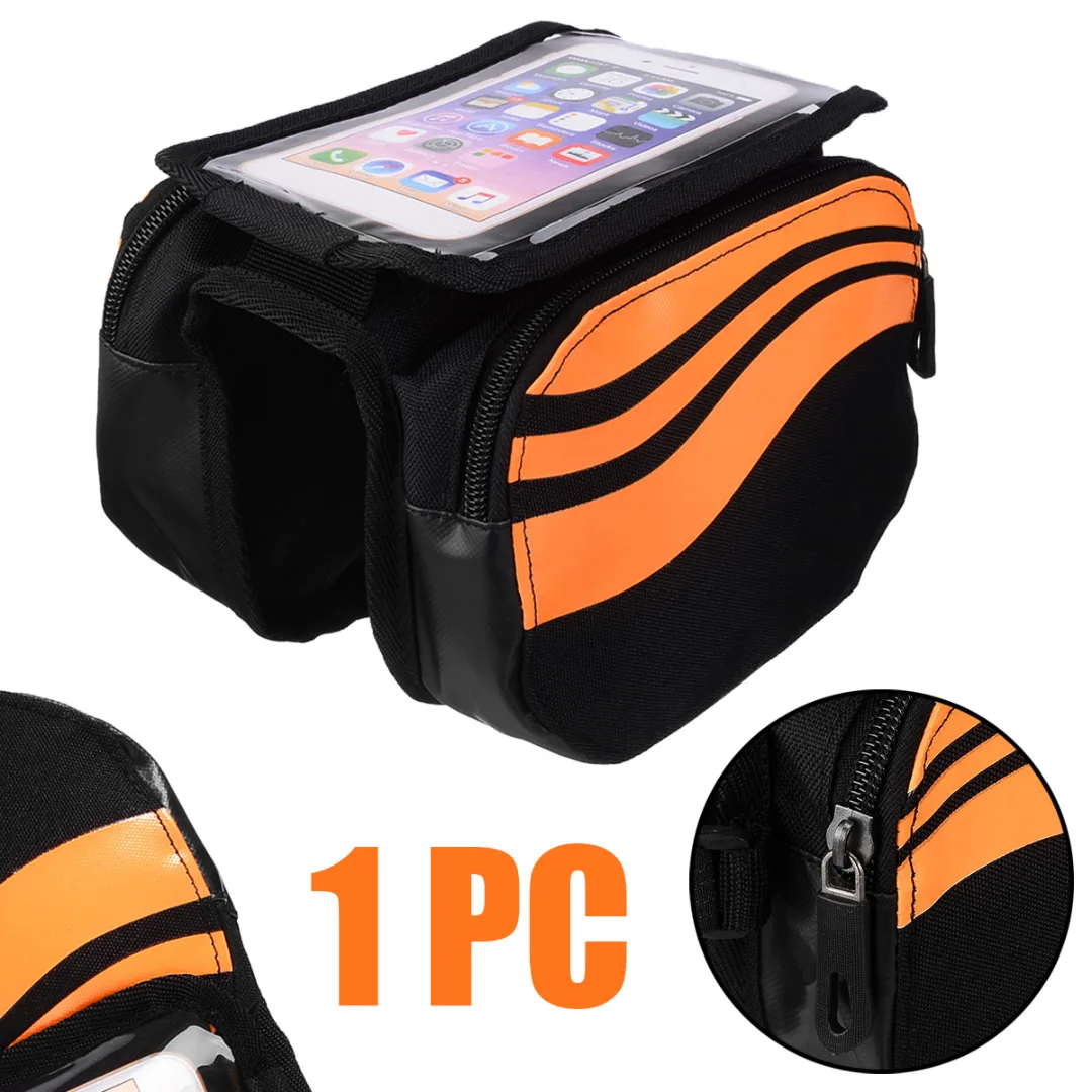 1PC Bicycle Bags Cycling Accessories High-quality MTB Bike Bag Front Tube Bag Bicycle Mobile Phone Touch Screen Pouch