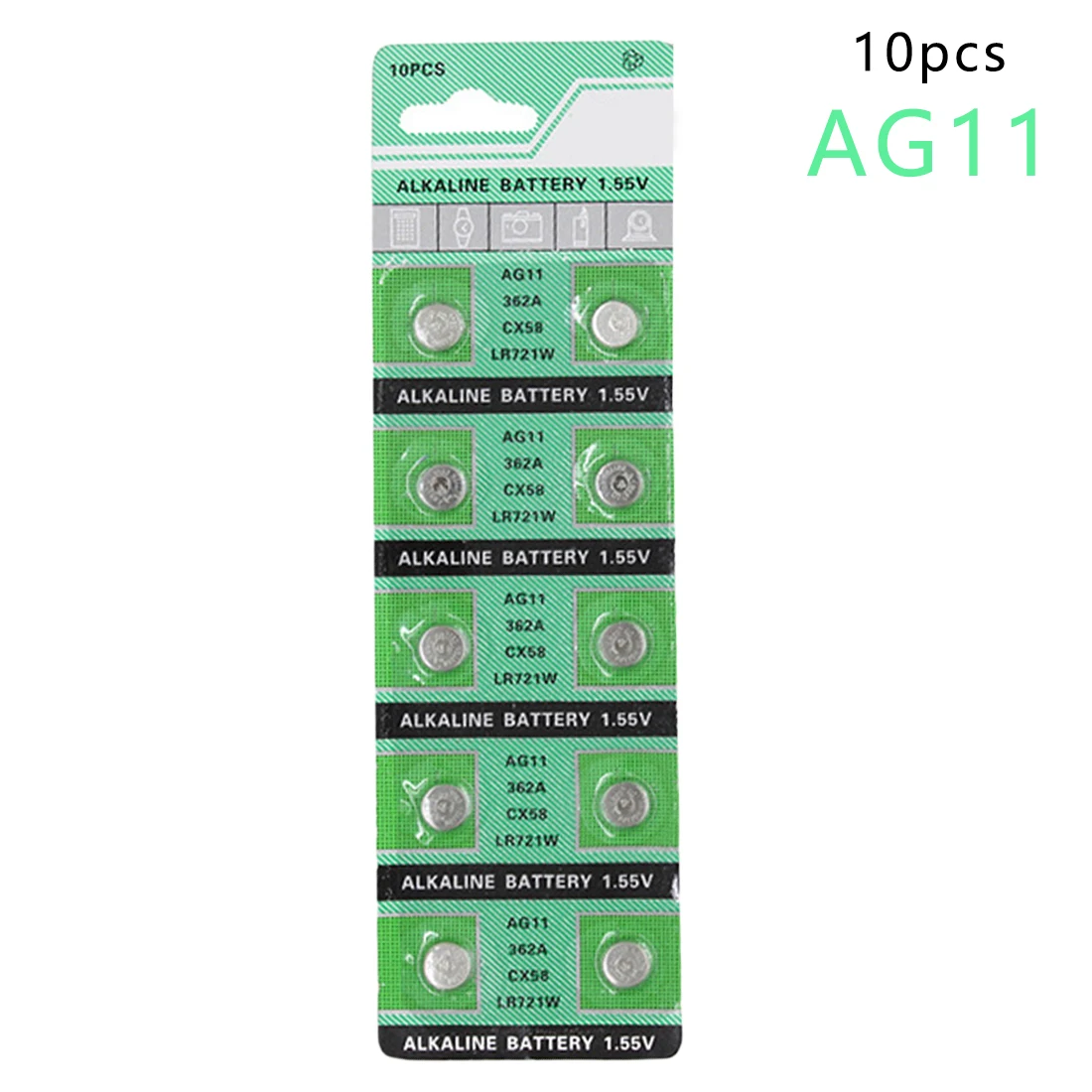 Centechia хорошие продажи AG11 362A LR58 362 361 L721 AG11 1,55 в щелочные кнопки батареи монеты большой емкости часы