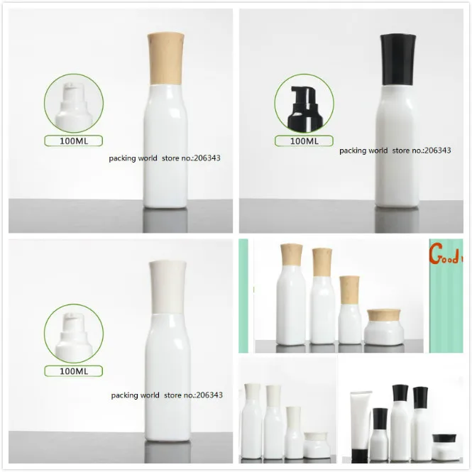 

100ml square shape white glass bottle with screw lid lotion/emulsion/serum/foundation/toner/water skin care cosmetic packing