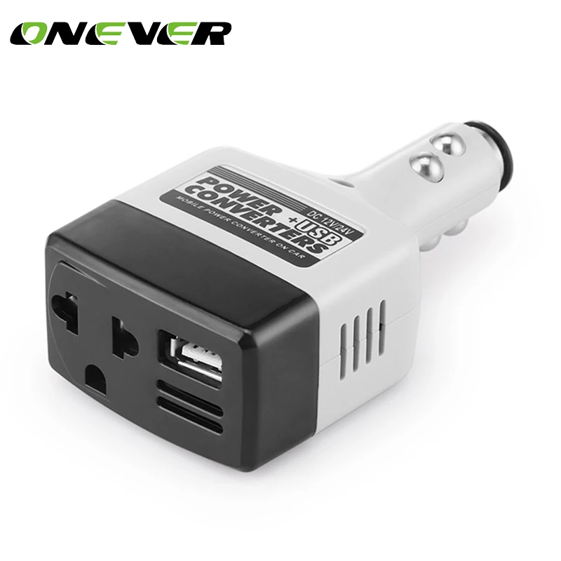 

Onever DC 12V to AC 220V Car Power Inverter Converter 6W Modified Sine Wave Power with USB Output for IphoneX 8 8Plus Xiaomi