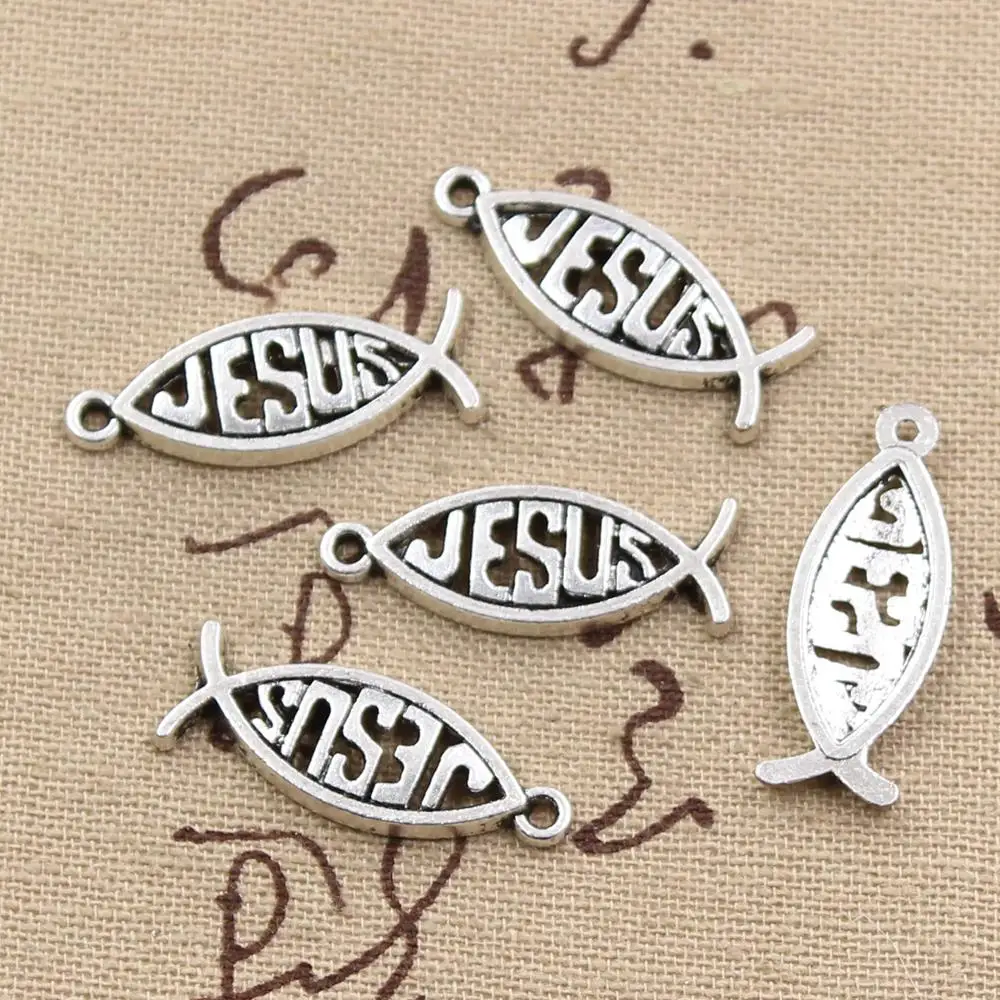 

8pcs Charms fish jesus 27x10mm Antique Making pendant fit,Vintage Tibetan Silver,DIY bracelet necklace