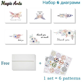 

Feather Thank You Cards with Stickers Envelope Custom Invitations Note Card Blank Inside Greeting Cards Postcards Gift Cards