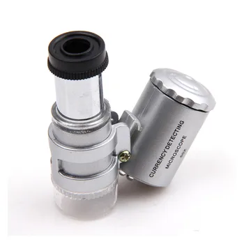 

Mini Universal Smartphone Portable Clip LED Microscope 60x Handheld Microscope Loupe Currency Detecting with LED and UV Light