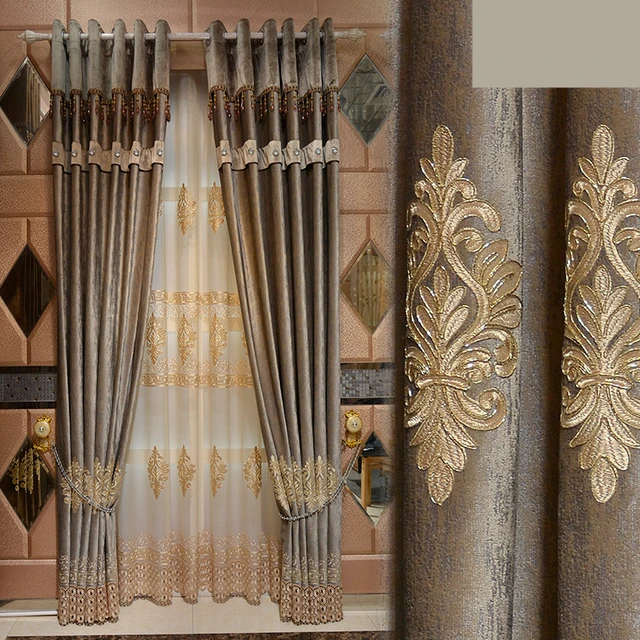 custom curtains luxury european italian velvet american bedroom embroidery screens cloth blackout curtain tulle n212 - Custom Curtains custom curtains luxury european italian velvet american bedroom embroidery screens cloth blackout curtain tulle n212 - Custom Curtains