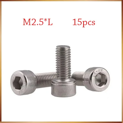 M2.5 * 20 15 шт 6/8/10/12 DIN912 нержавеющая сталь Шестигранная головка с шестигранной