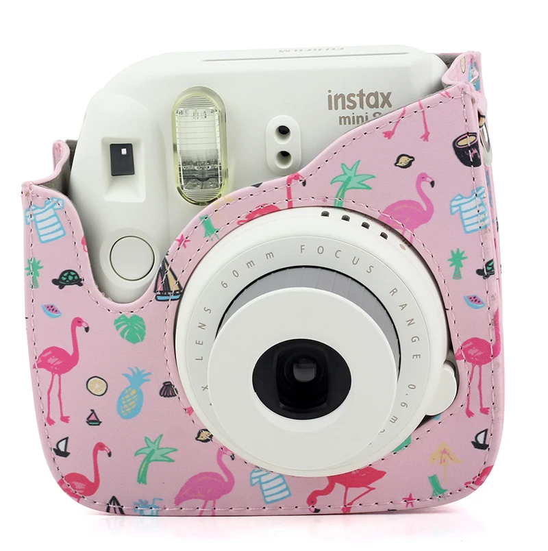 Горячая Фламинго Instax чехол сумка для Fujifilm Instax Mini 8/8+ 9 Instax PU сумка для камеры чехол с плечевым ремнем