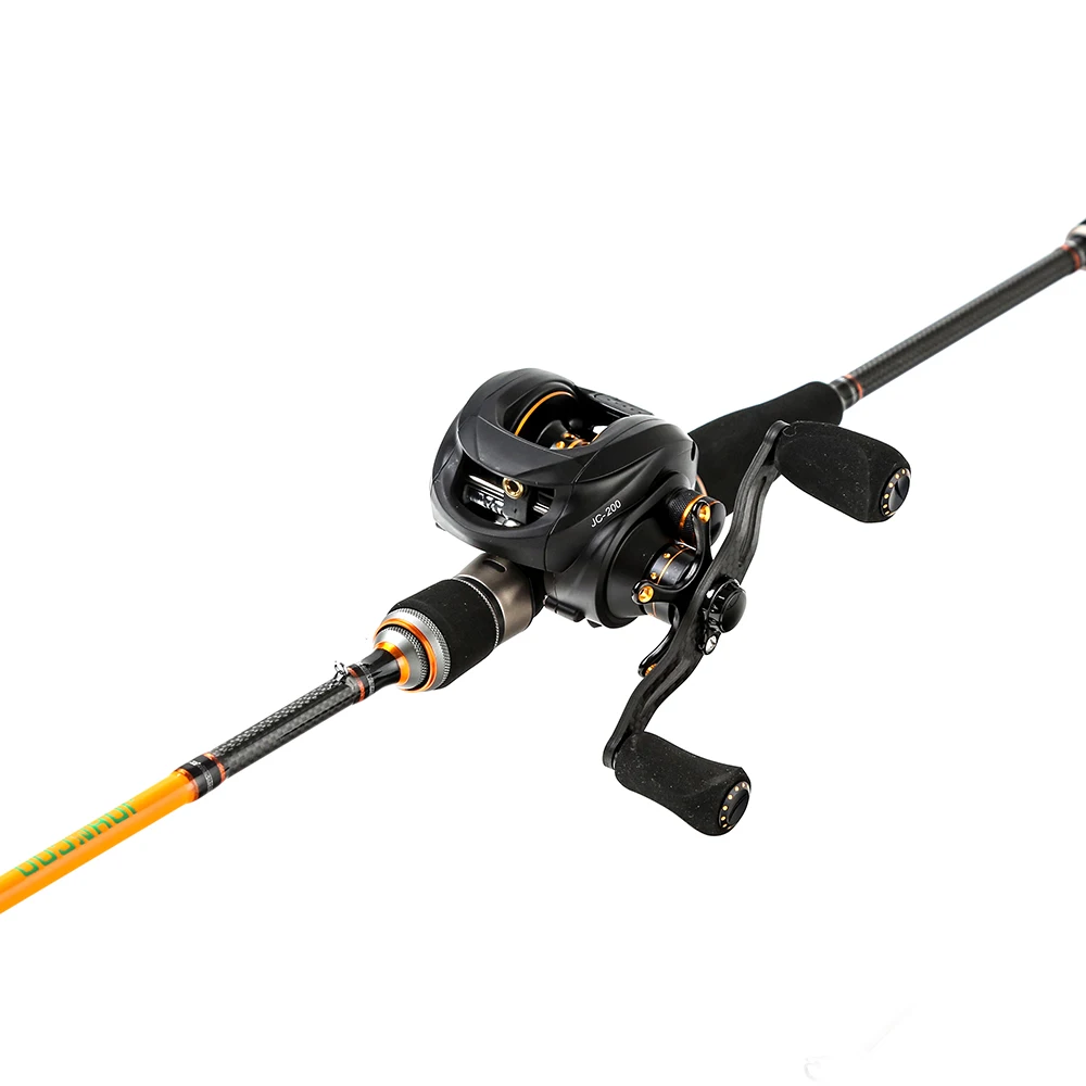 2.1m Fishing rod Combo with baitcasting Reel Test 7-21g Carbon Casting rod + Carbon reel 6.3:1 165g high Quality
