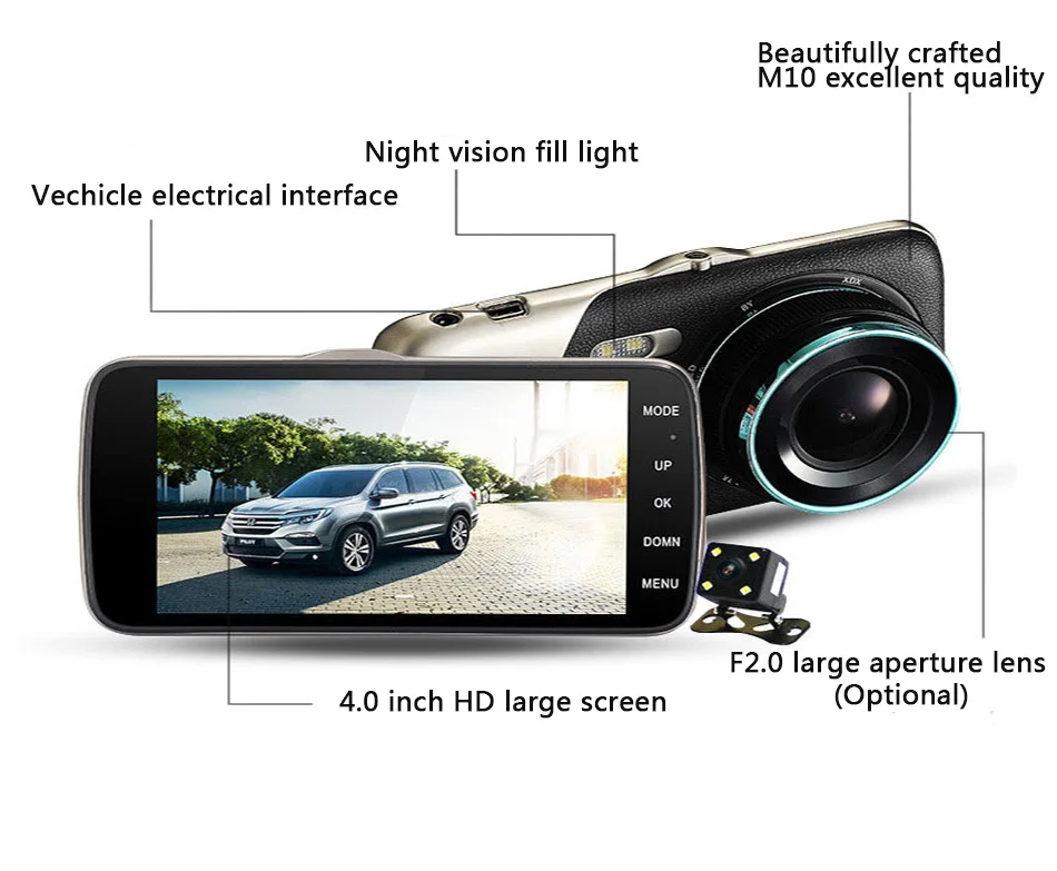 4,0 дюймов ips Автомобильный видеорегистратор 170 градусов камера T810 Dash Cam Dashcam камера ночного видео DVRS Full HD 1080P парковка g-сенсор