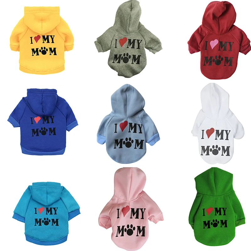 

Love Mom Warm Pet Hoodies Clothes for Small Dog Coat Jacket Puppy Cat Chihuahua Clothing Spring Autumn Winter Ropa Perro