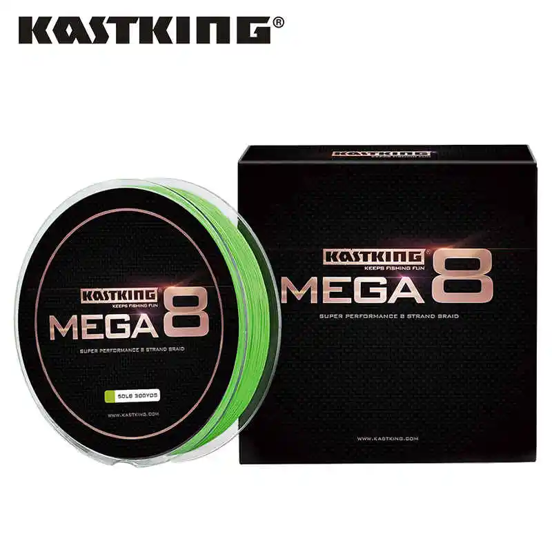KastKing Mega8 прочная 137 м 274 м 457 м 8 нитей, плетеная леска с низкой памятью, многофиламентная, 10-80 фунтов, не выцветает - Цвет: Green