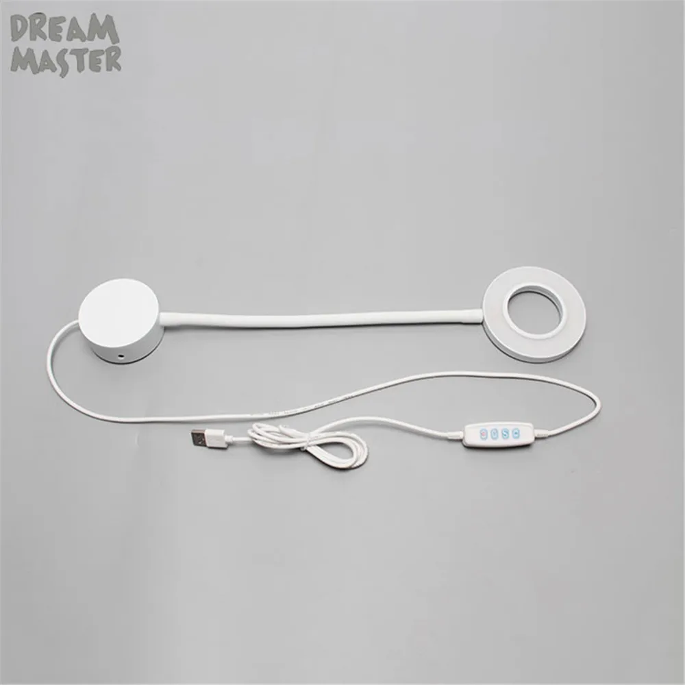 New 5W dimmable LED wall lamp black white DC5V USB dimming led wall lights for bedside reading gooseneck bedroom lamp