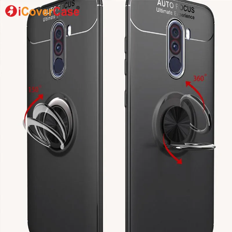 

Rotating Ring Bracket Back Case For Xiaomi Pocophone F1 Cover Magnetic Car Holder Mobile Phone Accessories For Poco F1 F 1 Stand