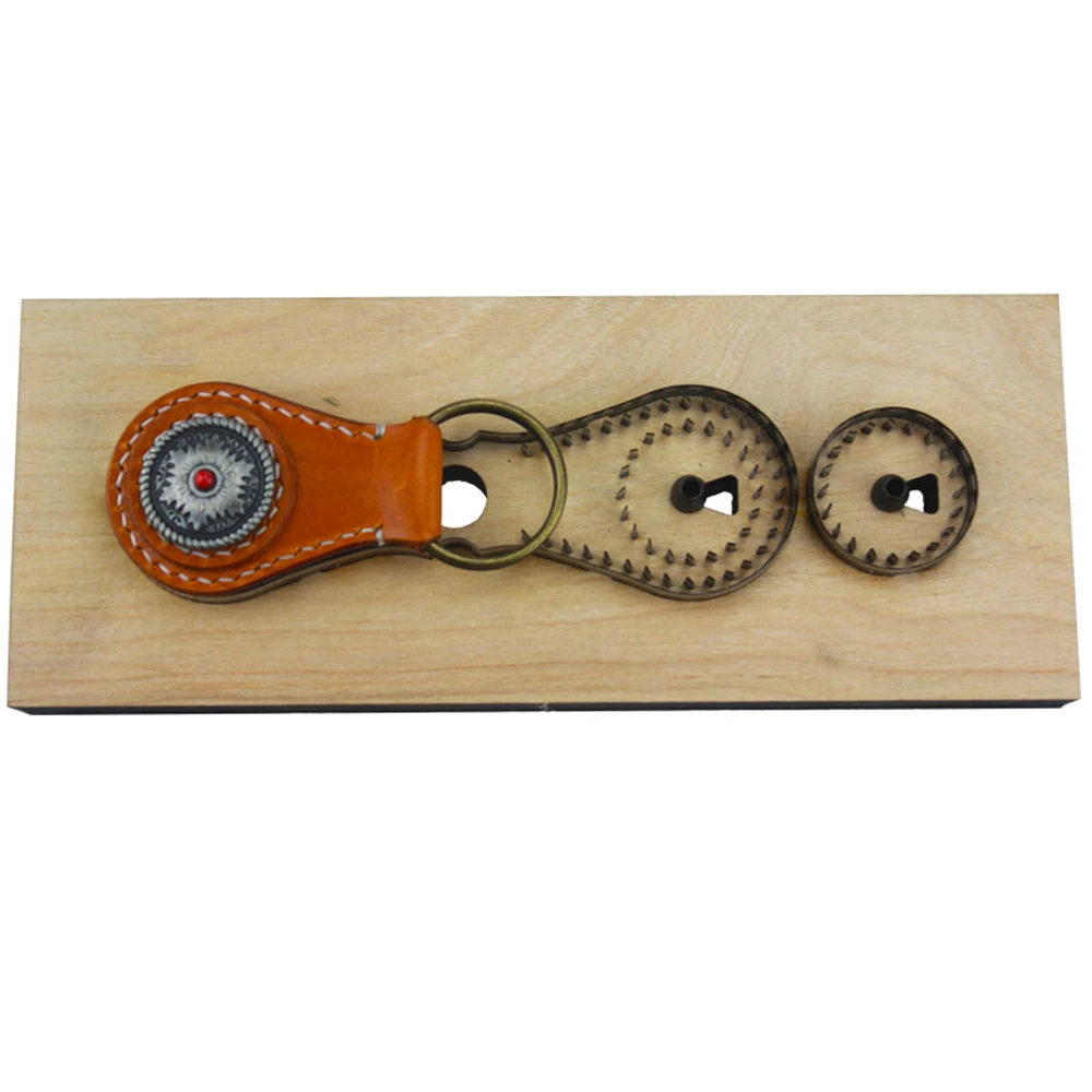 

leather craft template cutter car key ring buckle die cutting knife mould leather hole punches tool set deri el aletleri