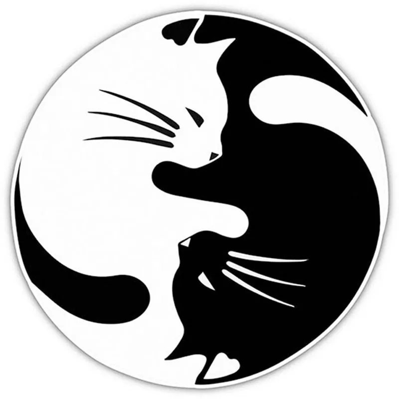 15*15 см Yin And Yang Cat декоративная наклейка для автомобиля индивидуальная стеклянная