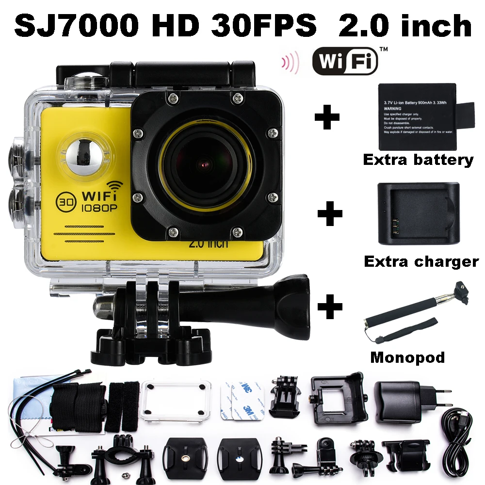  Best selling go pro hero 4 style Sport Action Camera 2.0 LCD 30M Waterproof 14MP 1080P Full HD DV Sport Action Cam Free shipping 