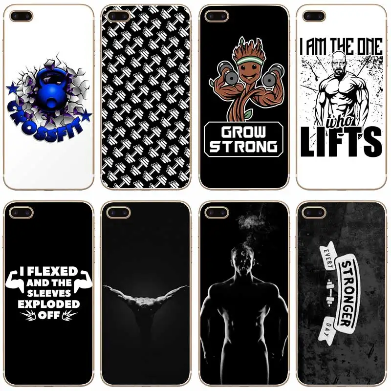 Beste H118 Bodybuilding Gym Fitness Transparante Hard Thin Case Cover Voor Apple iPhone XR XS Max 4 4 s 5 5 s SE 5C 6 6 s 7 8 X Plus