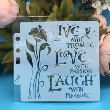 

New 5.1inch New Love Live Laugh DIY Layering Stencils Wall Painting Scrapbook Coloring Embossing Album Decorative Card Template