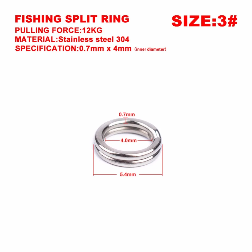 LumiParty 100Pcs Fishing Lures Stainless Steel Split Rings for Blank