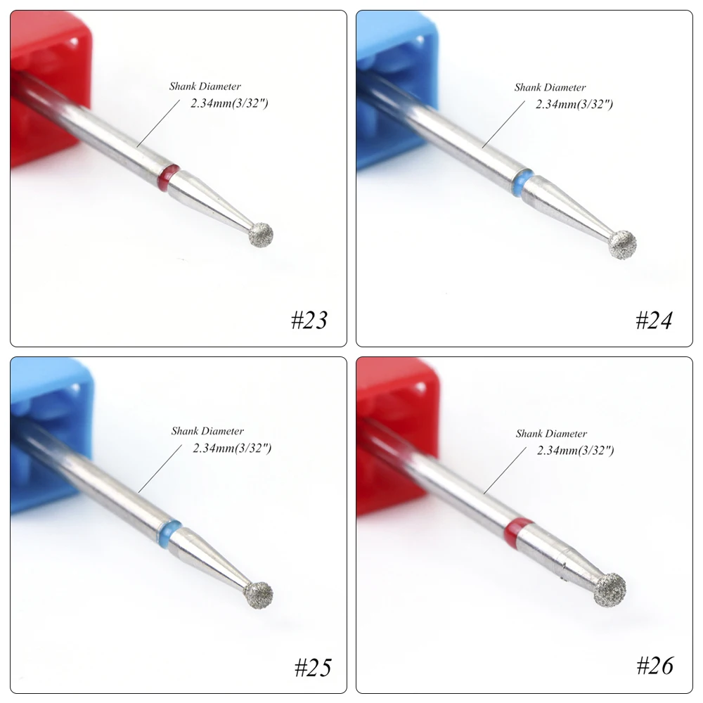 8 типов шаровых алмазных сверл для ногтей роторные сверла для маникюра для кутикулы мельницы электрические пилки аксессуары инструменты для очистки ногтей TR23-30