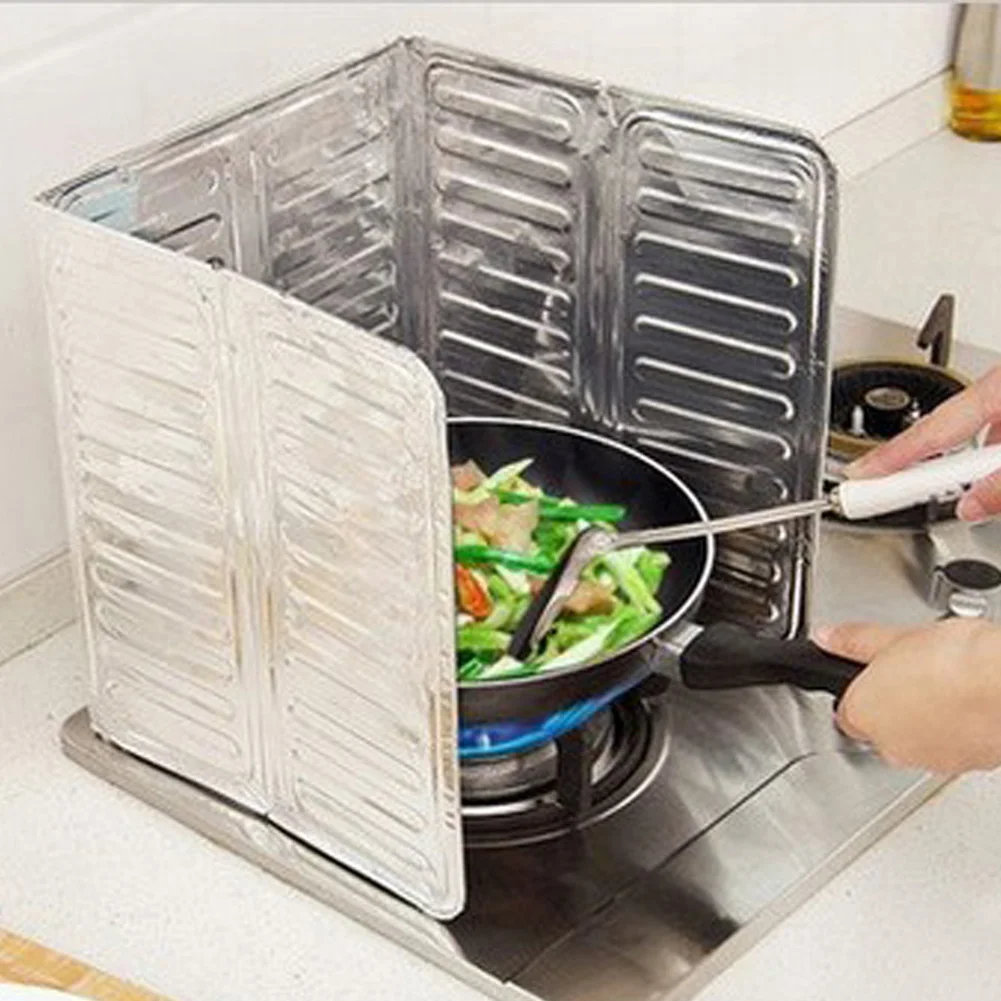Кухня масло алюминиевая фольга плита газовая плита масло брызги экраны кухонные инструменты для приготовления пищи изоляционная брызгозащищенная перегородка