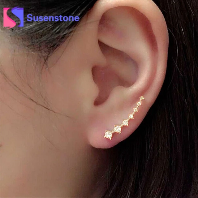 Hot Elegant Stud Earrings Women S Fashion Jewery Strip Type Hot Elegant Stud Earrings Women S Fashion Jewery Strip Type Rhinestone Crystal Ear Long