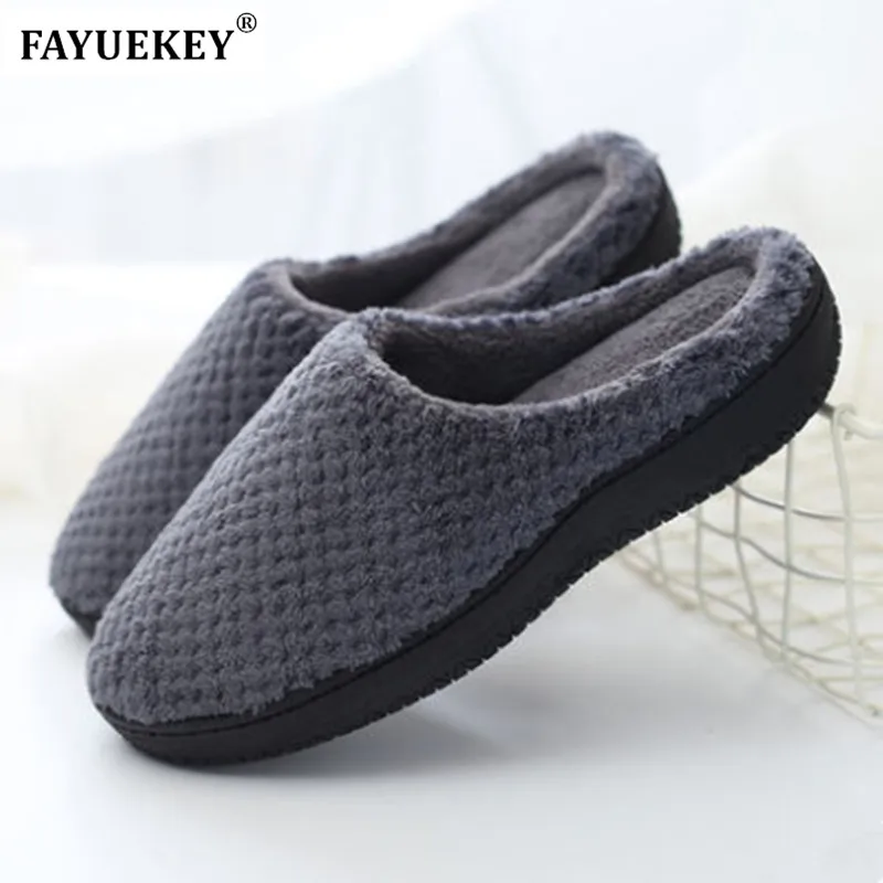 Тапочки FAYUEKEY мужские домашние хлопок плоская подошва теплые для улицы
