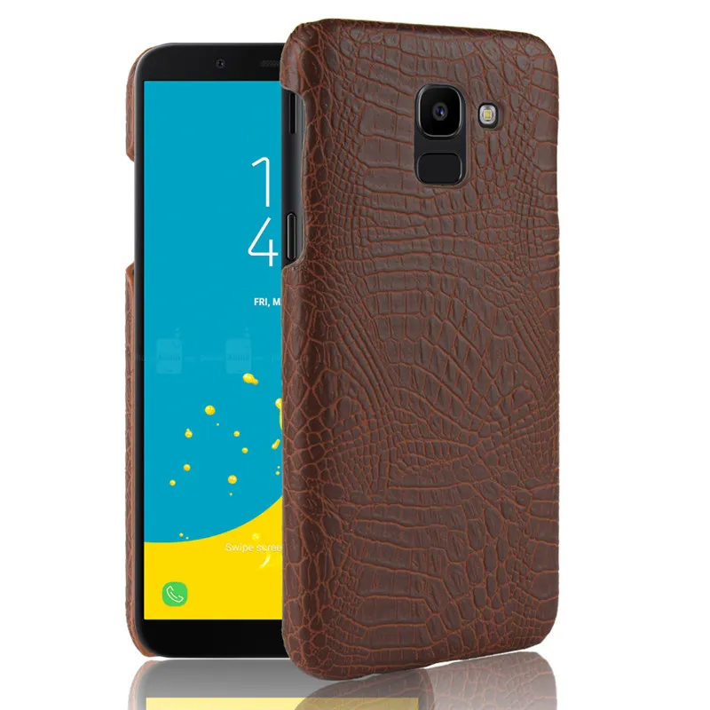 Чехол для Samsung Galaxy J4 J6 J3 J7 J8 2018 Винтажный чехол из крокодиловой кожи жесткая задняя
