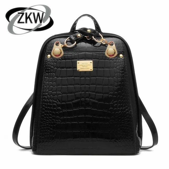 ZKW Patent Leather Girl Shoulder Bag Korean Fashion Leather Back All ...