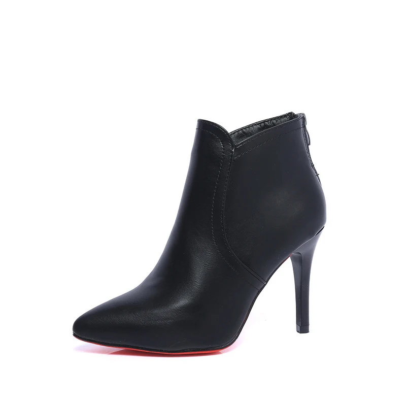 

2018 Fashion Botines Mujer Ladies Plush Warm Winter High Quality Fashion Ankle Women Boots Red Bottom Thin Heels