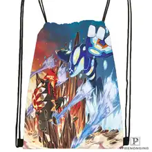 Индивидуальная Футболка-Покемон-1 походная сумка на шнурке для мужчин и женщин милый рюкзак для детей(черная спинка) 31x40 см#20180611-03-141