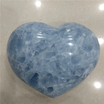 

DHX SW high quality large natural gemstone heart handmade carving celestite heart reiki healing palm stones