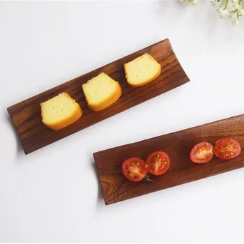 

10 pcs/set wooden dish Japanese sushi plate rectangular plates for dessert fruits dishes