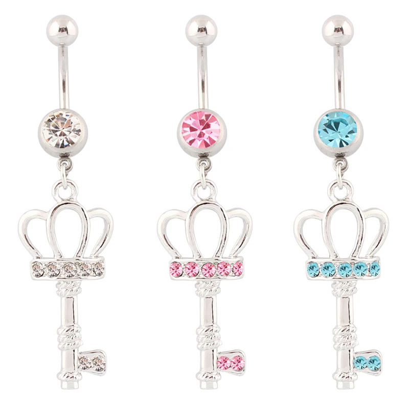 Belly button rings Key dangle body piercing body jewelry Wholesale