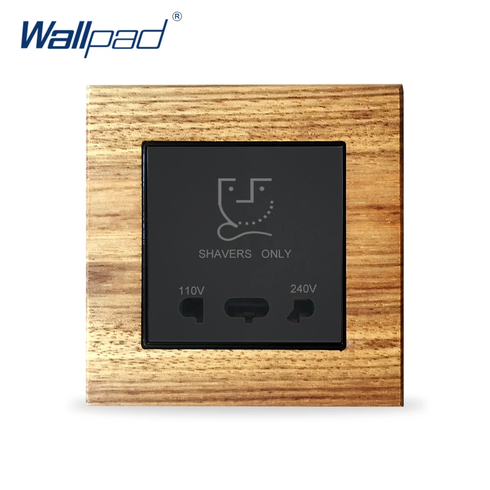Shaver Socket Wallpad Luxury Wooden Panel Electric Wall Power Electrical Outlets For Home | Обустройство дома