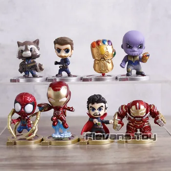 

8pcs/set Mini Avengers Infinity War Figures Rocket Captain America Thanos Spiderman Iron man Hulkbuster Doctor Strange Toys