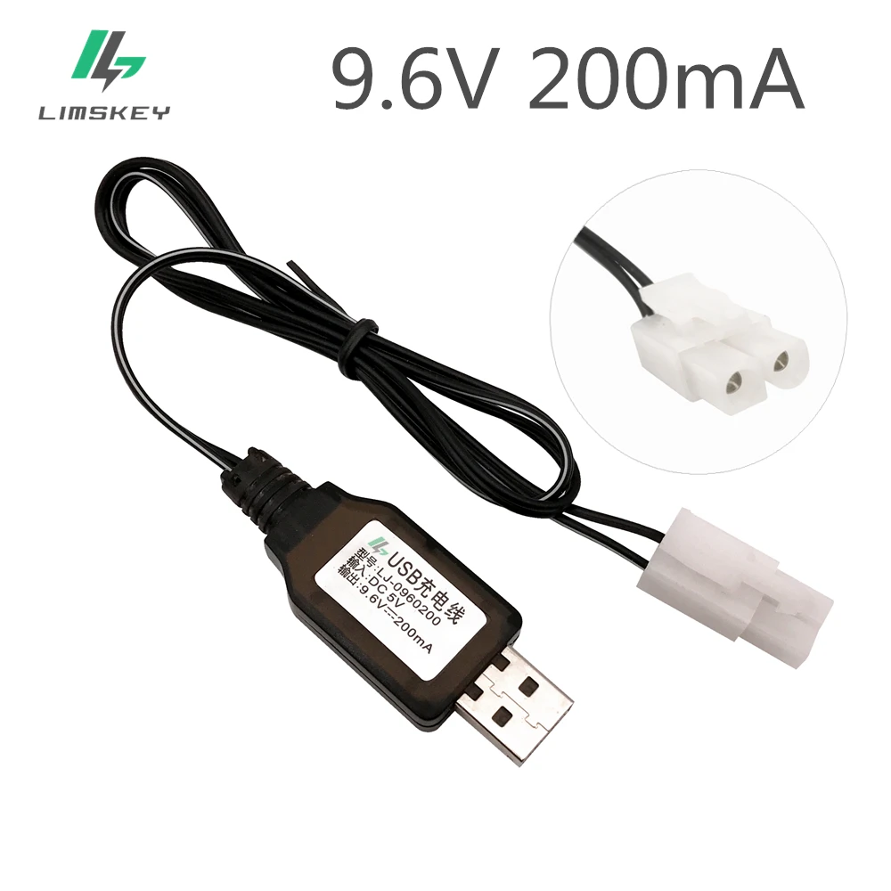 

9.6V 200mA USB Charger For Ni-Cd Ni-MH Battery Pack EL6.2-2P KET-2P Tamiya Plug Input DC 5V Output 9.6V Charger For RC Car