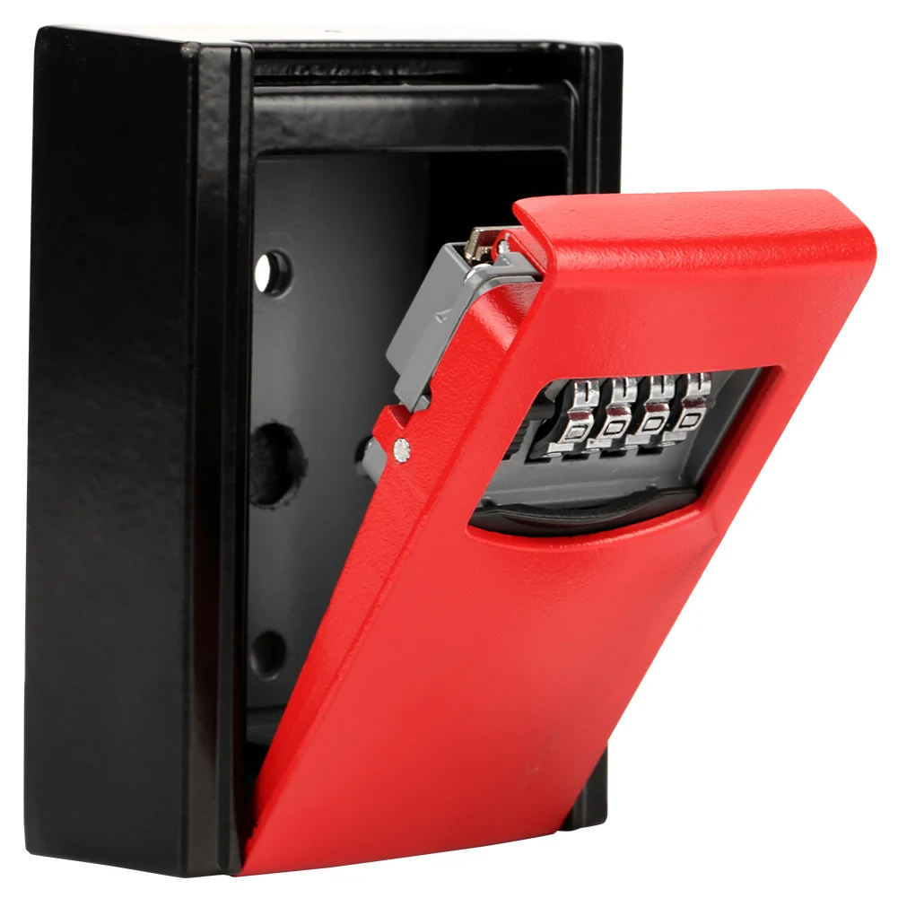 New 4 Digit Outdoor Safe Key Box Combination Password Key Storage Box Wall Mounted Safety Lock Tool Keys Hook Organizer Boxes