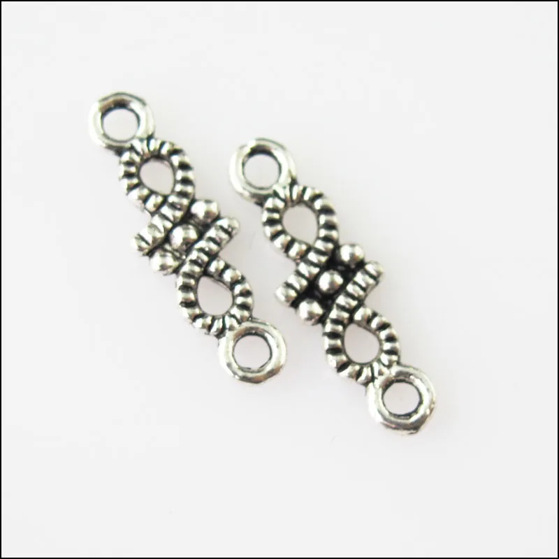 

50Pcs Antiqued Silver Tone Tiny Flower Charms Pendants Connectors 5x16mm