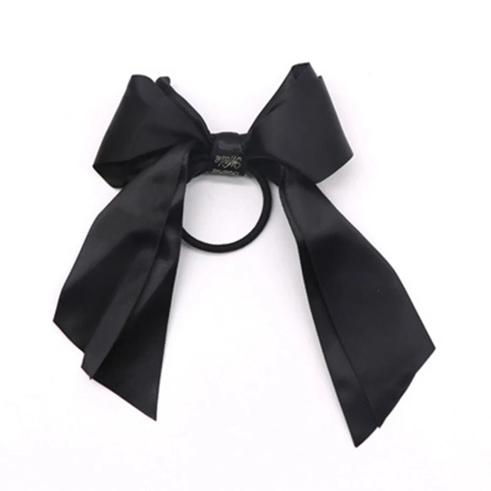 hair bow for ladies Women Rubber Bands Tiara Satin Ribbon Hair Bow Elastic Hair Band Rope Scrunchies Ponytail Holder Gum for Girls Hair Accessories claw hair clips